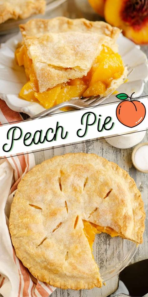 Homemade Peach Pie, Peach Pie Recipe, Fresh Peach Recipes, Fresh Peach Pie, Peach Pie Recipes, Store Bought Pie Crust, Peach Pie Filling, Buttery Pie Crust, Homemade Dessert