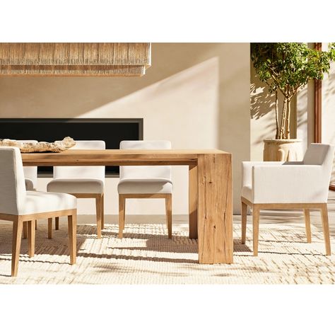 rh wyeth oak rectangular extension dining table - Google Search Rectangular Chandelier, Leather Swivel Chair, Geometric Forms, Extension Dining Table, Hamptons Style, Welcome To The World, Restoration Hardware, Swivel Chair, White Oak