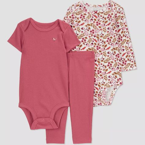 Carter's Just One You® Baby Girls' Floral Top & Bottom Set - Pink 9m : Target Woman Costumes, Newborn Baby Girl Clothes, Trendy Romper, Pink Newborn, Newborn Baby Girl