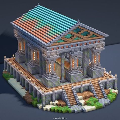 Minecraft Trader House, Bulding Minecraft, Minecraft Art Deco, Minecraft Vault, Minecraft Museum, Description Ideas, Minecraft Castle Designs, Construction Minecraft, Minecraft Statues