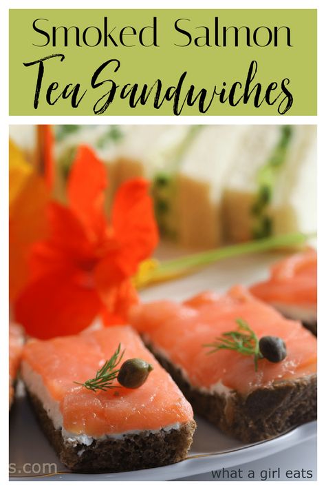 Smoked salmon tea sandwiches are a must at any afternoon tea. Here's a recipe for English and Danish smoked salmon sandwiches. Smoked Salmon Tea Sandwiches, Salmon Tea Sandwiches, Seafood Board, Salmon Sandwiches, Smoked Salmon Sandwich, Bbq Pork Sandwiches, Smoked Salmon Pasta, Welsh Recipes, Gourmet Chicken