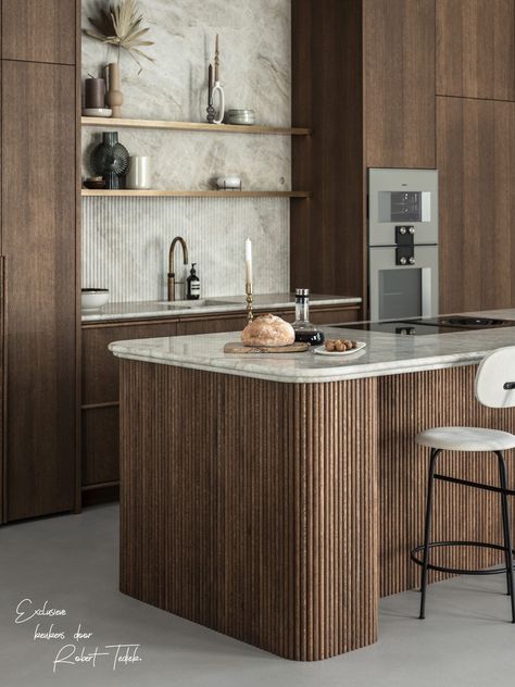 High-End Kitchen With Natural Materials And Luxurious Details - Robert Tediek Spa Kitchen, High End Kitchens, Inspiration Kitchen, Goodfellas, Wall Unit, Santa Maria, Delft, Kitchen Renovation, Natural Materials