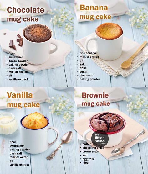 Homemade Recipe Books, Easy Mug Cake, Homemade Cookbook, Chocolate Recipes Homemade, Mug Cakes, Easy Bake, Sweet Dishes Recipes, Tasty Recipes Videos, Quick Recipes Snacks