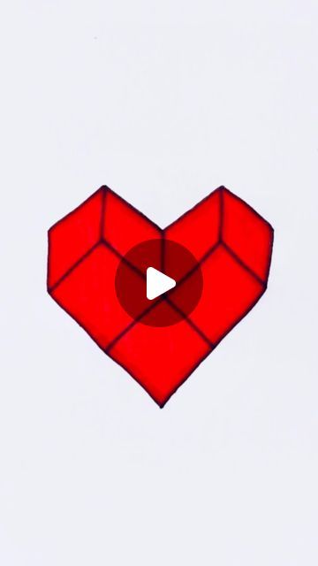 Simple steps to draw a 3D heart #reels #draw #drawing #art | Instagram How To Draw A 3d Heart, 3d Heart Drawing, How To Draw Heart, Easy Heart Drawings, Steps To Draw, 3d Art Drawing, Heart Drawing, 3d Tutorial, 3d Heart