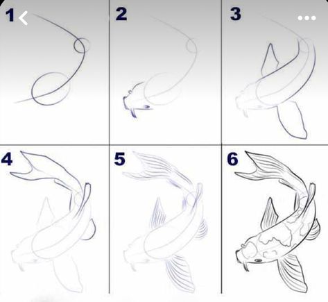 Koi Fish Outline Drawing, Coy Fish Pond Drawing, Coy Fish Drawing Simple, How To Draw A Koi Fish, How To Draw Koi Fish, Koi Fish Doodle, Koi Pond Drawing, Sketches Hairstyles, Koi Fish Drawings