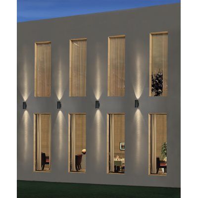 Bruck Cylinder 2-Light Outdoor Sconce Modern Exterior Lighting, Traditional Front Doors, Up Down Wall Light, Facade Lighting, Modern Outdoor Lighting, Garage Lighting, Outdoor Sconces, Lighting Outdoor, Outdoor Wall Lamps