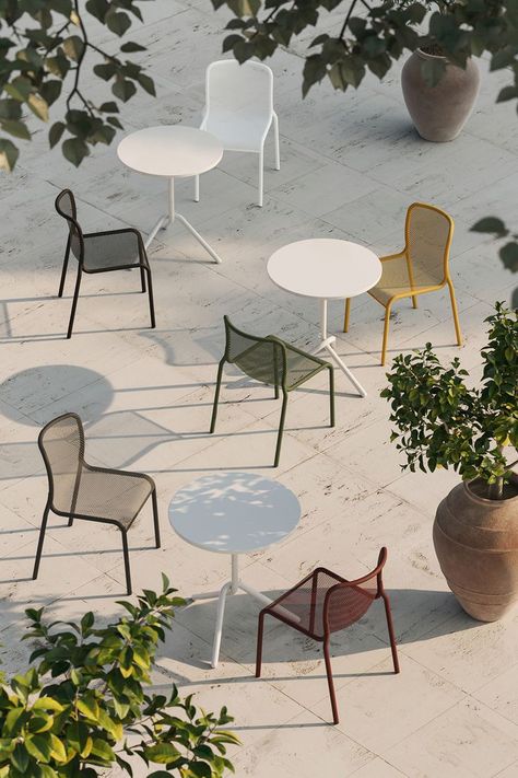 Momo Net 1 chair by Colos Public Terrace Design, Cafe Outdoor Seating, Outdoor Cafe Seating, Outdoor Chairs Design, Garden Shoot, Terrace Furniture, Cafe Seating, Hospitality Furniture, Garden Table And Chairs