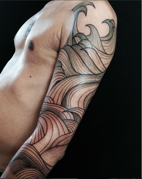 200+ Traditional Japanese Sleeve Tattoo Designs For Men (2021) Dragon, Tiger, Flower Wave Tattoo Sleeve, Tattoo Waves, Japanese Wave Tattoos, Wellen Tattoo, Tattoo Wave, Belly Button Tattoo, Tattoo Perna, Button Tattoo, Tattoo Son