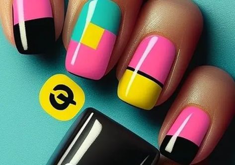 Retro Cool: Best 80s Nail Trends - NailKicks 80s Nails Designs, 80s Nails 1980s, 80’s Nails, 80s Inspired Nails, Designers Nails, 1980s Nails, 80s Nail Designs, 80s Nails, 1980s Makeup