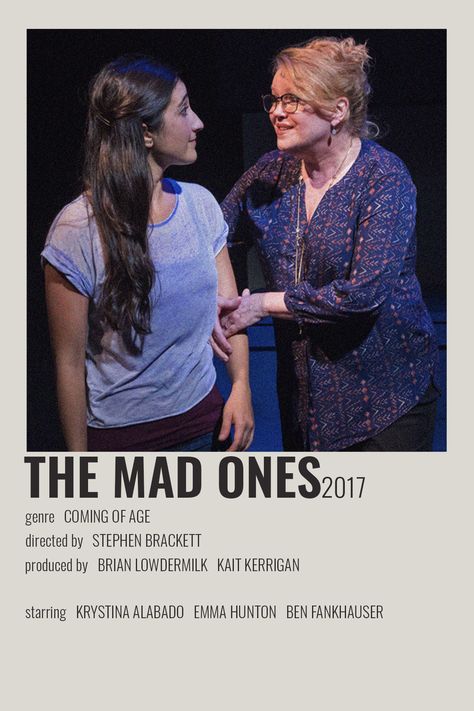 The Mad Ones Musical, Ben Fankhauser, Theatre Art, Samantha Brown, Musical Theatre Broadway, Minimalist Posters, Musical Art, Theatre Arts, Broadway Musicals