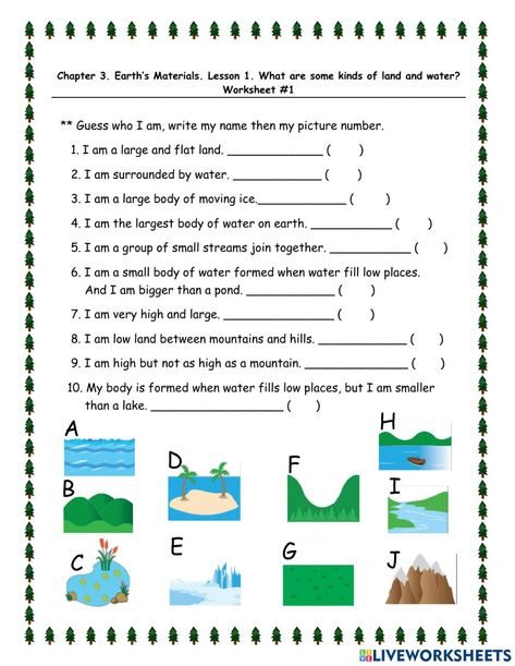 Land Forms Worksheet, Landform Worksheet, Bodies Of Water Worksheet, Bodies Of Water Activities, Culture Worksheet, Landforms Worksheet, Landforms Activities, Water Worksheet, Landforms And Bodies Of Water