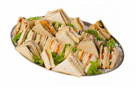 Party Sandwiches Triangle Sandwiches, Sandwich Catering, Sandwich Platters, Yummy Wraps, Catering Platters, Sandwich Platter, Riced Veggies, Party Sandwiches, Mini Sandwiches