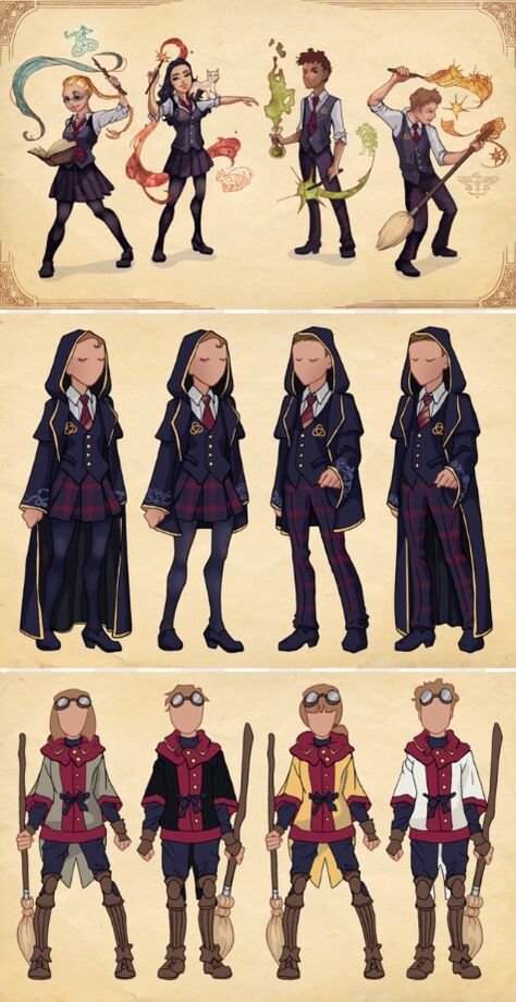 Ilvermorny uniforms Witch Uniform School, Harry Potter Ilvermorny, Magic Academy Uniform, Witch Uniform, American Wizarding School, School Of Magic, Hogwarts Uniform, Harry Potter Oc, Clothes Anime