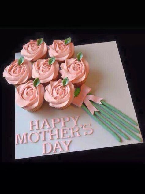 Mothers Day Cake Designs, Mothers Day Cake Ideas, Mothers Day Desserts, Mothers Day Cupcakes, Kreative Snacks, Cupcake Cake Designs, Mothers Day Cake, Cupcake Bouquet, Cupcake Designs