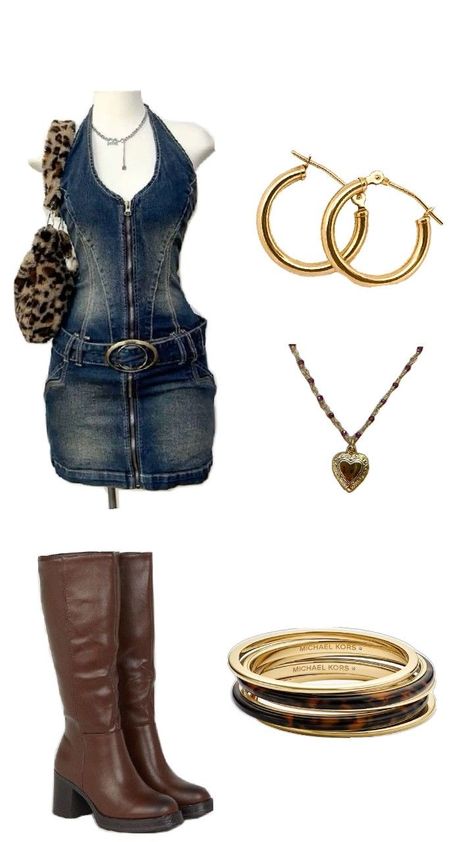 #outfitinspo #gold #jeans #fashion Gold Heart Aesthetic, Chicana Outfits, Chicana Style Outfits, 6th Form Outfits, Heart Aesthetic, Gold Jeans, Chicana Style, Estilo Indie, Downtown Outfits