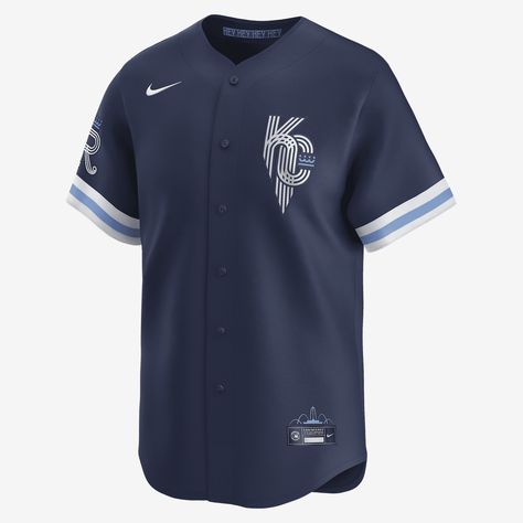 Kansas City Royals City Connect Men's Nike Dri-FIT ADV MLB Limited Jersey Jordan Shop, Royal City, City Flags, City Icon, Knit Mesh, Tailored Design, Kansas City Royals, Double Knit, Sports Top