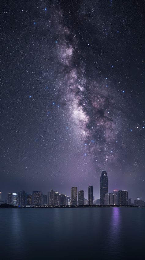 Starry Skyline Vista: A mesmerizing #nocturnal #cityscape silhouette set against the backdrop of the magnificent Milky Way Galaxy. #starrynight #urbanlandscape #nightphotography #cosmicview #aiart #aiphoto #stockcake ⬇️ Download and 📝 Prompt 👉 https://stockcake.com/i/starry-skyline-vista_338400_596077 City Skyline Night, Cityscape Silhouette, Mac Backgrounds, Cozy Places, Aesthetic Cozy, Milky Way Galaxy, Starry Night Sky, Stars At Night, Night City