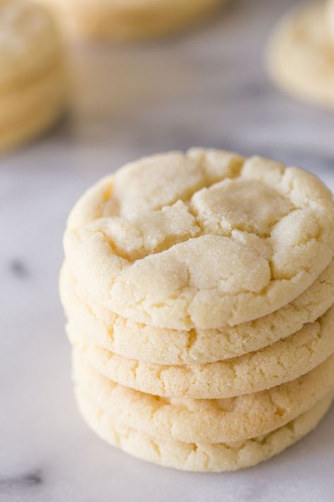 My new favorite Soft and Chewy Sugar Cookie recipe is here. They have perfectly crisp edges with wonderfully chewy, crackled centers! Chewy Soft Sugar Cookies, Sugar Cookies Cream Of Tartar, Cream Of Tartar Sugar Cookies, Cream Of Tartar Cookies, Sugar Cookie Recipe With Cream Of Tartar, Soft And Chewy Sugar Cookie Recipe, Sugar Cookies With Cream Of Tartar, Sugar Cookie Recipe Cream Of Tartar, Cookies With Cream Of Tartar