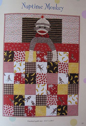 Naptime Sock Monkey Quilt | Flickr - Photo Sharing! Sock Monkeys Diy, Frosted Animal Cookies, Monkey Quilt, Sock Monkey Pattern, Sock Monkey Baby, Owl Quilts, Clay Kawaii, Monkey Crafts, Sock Monster