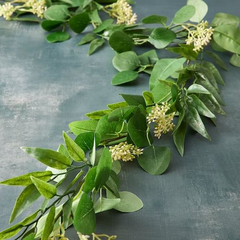 Faux Garland, Black Tablecloth, Wedding Table Designs, Green Garland, Eucalyptus Garland, Greenery Garland, Iron Wire, Floral Garland, Floral Supplies