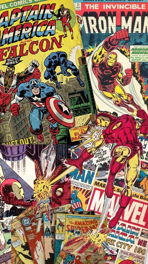 Marvel Spiderman Comic, Comic Book Wallpaper, Avengers Forever, Marvel Iphone Wallpaper, Marvel Puzzle, Comic Collage, Marvel Comics Vintage, Thor Comic, Captain America Wallpaper