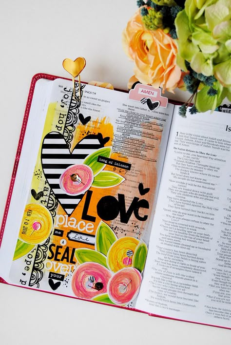 Let's talk about LOVE in Song of Solomon - Elaine talks about love as she illustrates her faith in Song of Solormon Bible Journaling About Love, Valentine Mailboxes, Solomon Bible, Illustrated Faith Bible, Bible Journaling Printables, Let's Talk About Love, Bible Journaling For Beginners, Creative Bible, Valentine Mailbox