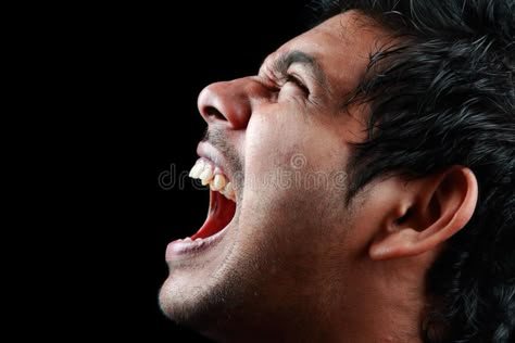 Photo about Side profile of a screaming face. Image of open, frighten, crazy - 20586370 Side Profile With Mouth Open, Scream Side Profile, Man Screaming Side Profile, Yelling Side Reference, Person Screaming Side Profile, Side Profile Yelling, Anime Boy Side Profile, Screaming Side Profile, Open Mouth Side Profile