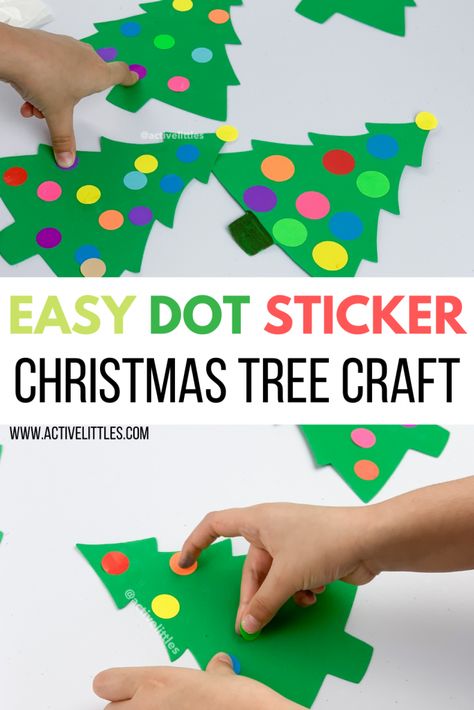 Christmas Tree Prek Craft, Christmas Sticker Activities, Ornament Craft For Toddlers, Christmas Tree Art For Preschool, Christmas Tree Ideas Toddler Friendly, Preschool Christmas Classroom, Easy Christmas Craft Preschool, Holiday Gifts From Students To Parents, School Christmas Tree Theme