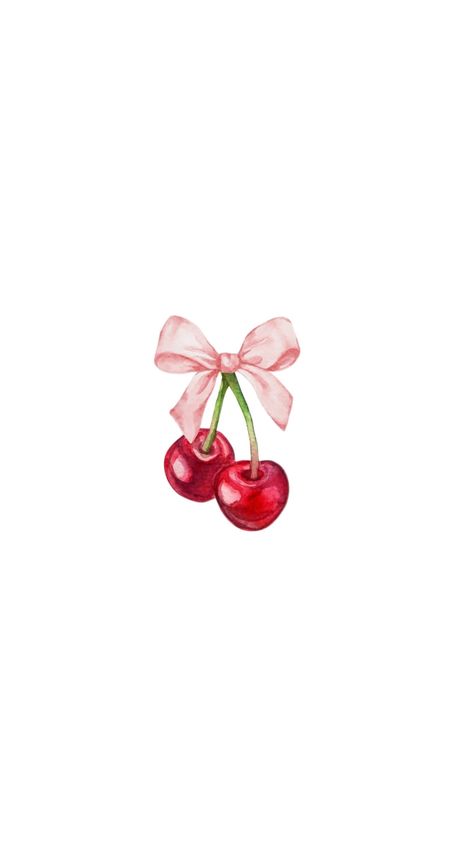 cherry bow wallpaper Cute Wallpapers Cherry, Apple Watch Wallpaper Backgrounds Cute, Cherry And Bows Wallpaper, Cherry Bow Wallpaper, Cherry With Bow, Cherry Phone Wallpaper, Cherry Bow Tattoo, Cherries Wallpaper Aesthetic, Aesthetic Bow Wallpaper