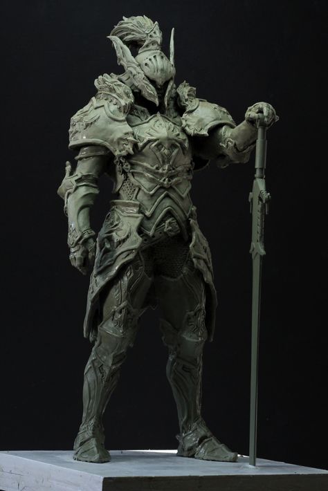 ArtStation - Knight, Elliot Mallon Knight Statue, Fantasy Statue, Incredible Art, Knight Armor, Car Guys, Dnd Characters, Photo Reference, Zbrush, Power Rangers