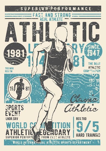 Vintage Sport Poster, Vintage Sale Poster, Vintage Running Poster, Vintage Sports Illustration, Retro Sports Poster, Vintage Sports Posters, Retro Sports Design, Sports Club Poster, Running Poster Design