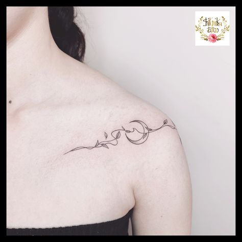 #shouldertattoo #collarbonetattoo #moontattoo #planttattoo #leaftattoo Collar Bone Tattoo Ideas, Collarbone Tattoo, Plant Tattoo, Collar Bone Tattoo, Moon Tattoo, Shoulder Tattoo, Leaf Tattoos, Tattoo Design, Tattoo Ideas