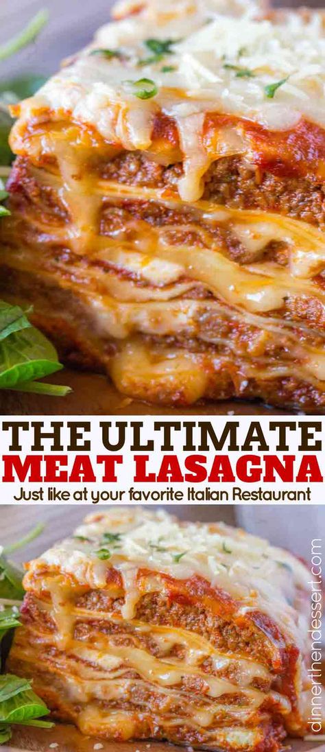 Dessert Lasagna, Homemade Lasagna Recipes, Lasagna Recipe With Ricotta, Homemade Marinara Sauce, Best Lasagna Recipe, Dinner Then Dessert, Meat Lasagna, Easy Lasagna Recipe, Lasagne Recipes