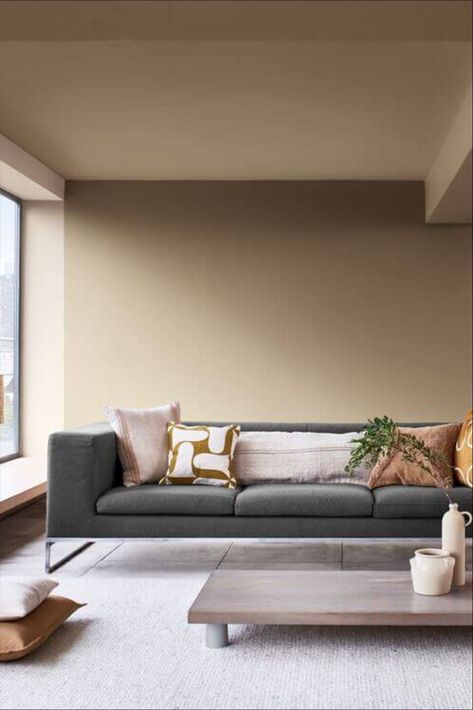 The Dulux Colour of the Year for 2021 is out! Check out these 4 awesome palettes using Brave Ground; inspired by the earth and bringing nature back into all your interiors. Dulux Waxed Khaki Living Room, Just Walnut Dulux Paint Living Room, Dulux Mid Umber, Just Walnut Dulux Paint Bedroom, Brave Ground Dulux Paint, Dulux Brave Ground Living Room, Tan Living Room, Studio Apartment Decorating, Pool Decor