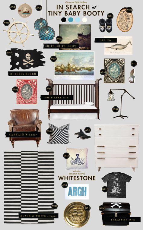 Pirate Nursery, Lay Baby Lay, Pirate Room, Pirate Baby, Baby Room Ideas, Baby Room Neutral, Nursery Style, Nautical Nursery, Big Boy Room