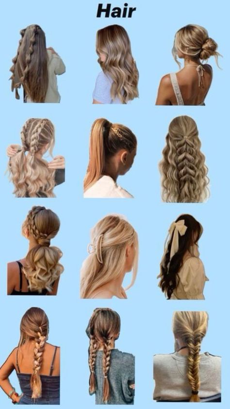 (Not my ideas I just really liked them) Shoulder Length Braid Styles, Spring Hairstyles Medium Length, Cute Highschool Hairstyles, Casual Hairstyles For Long Hair, Cute Sporty Hairstyles, Picture Day Hair, Preppy Hairstyles, Hairstyle Examples