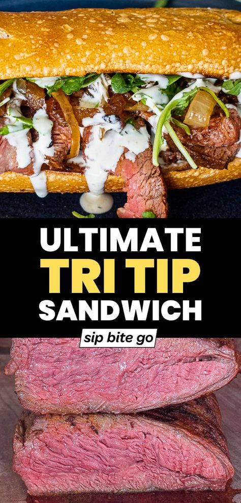 Smoked Tri Tip Sandwich, Grilled Tri Tip, Bbq Tri Tip, Tri Tip Sandwich, Smoked Tri Tip, Bbq Meats, Smoker Ideas, Smoked Recipes, Creamy Chicken Recipes