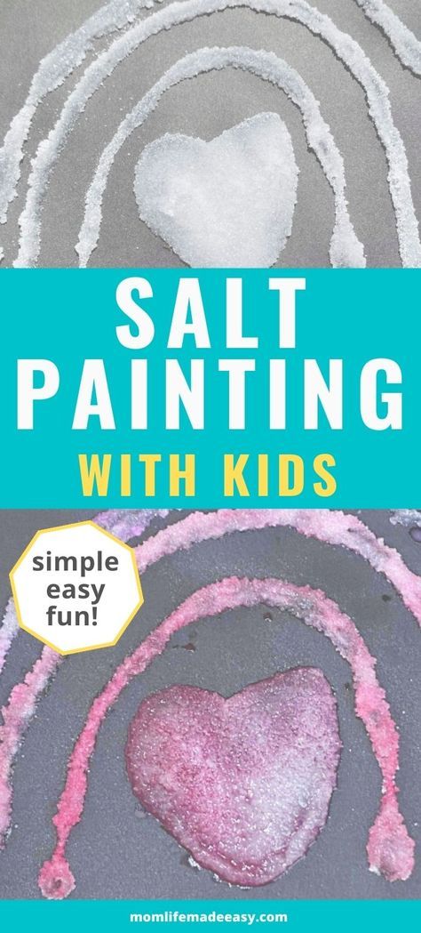 Looking for simple, easy watercolor art activities? Raised Salt and Glue Painting For Kids should be at the top of your list! It’s fun for kids— toddlers and big kids alike! Children will enjoy learning how to make salt painting projects for any season— fall, winter, spring (easter!), and more! How To Salt Paint, Salt Art For Kids, Salt Painting For Kids, Painting Activity For Kids, Construction Paper Art, Salt Watercolor, Toddler Stem, 4h Ideas, Salt Art