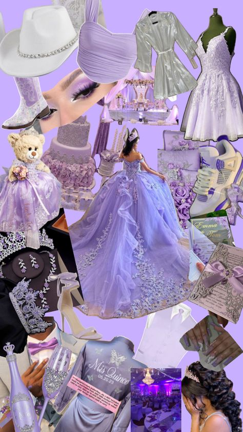 Quinceanera Songs, Purple Quinceanera Theme, Lavender Quince, Quinceanera Theme, Sweet 15 Party Ideas Quinceanera, Sweet 15 Party Ideas, Quince Themes, Purple Quince, Mexican Quinceanera Dresses