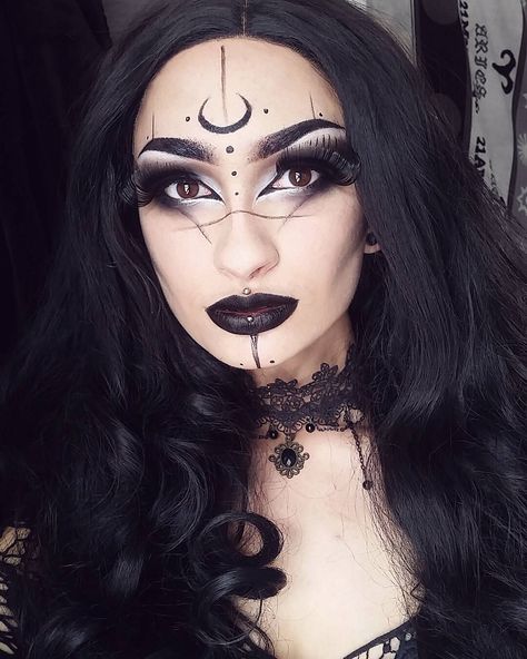 Hair and make up from a recent witchy shoot, more photos to come . . . . . . . . . . . . . #makeup #makeupartist #mua #motd #fotd #drag… Female Demon Makeup Halloween, Dark Angel Makeup, Witchy Shoot, Pagan Makeup, Witch Face Paint, Witchy Makeup, Ghost Makeup, Halloween Makeup Witch, Holloween Makeup