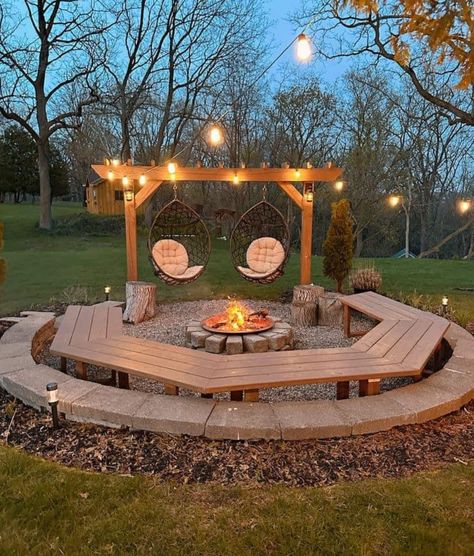 Custom Carpentry, Diy Backyard Patio, Fire Pit Area, Outdoor Decorating, Landscape Designs, Have Inspiration, Backyard Fire, Outdoor Decor Backyard, Outdoor Backyard