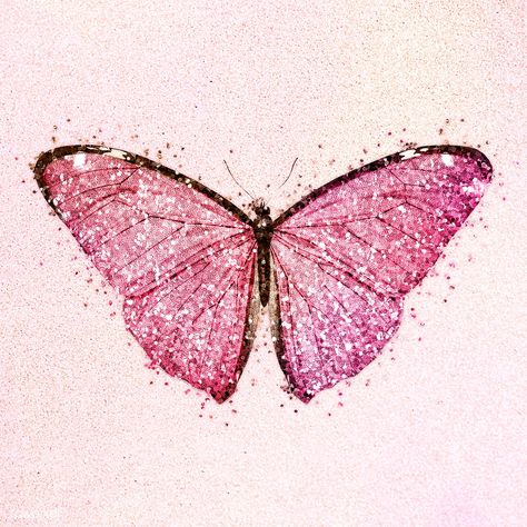 Glitter pink butterfly design element | premium image by rawpixel.com / PLOYPLOY Diy Cutouts, Pink Glitter Butterfly, Bug Drawing, Bugs Drawing, Sparkly Butterfly, Backgrounds Pink, Violin Design, Butterfly Art Painting, Glitter Butterfly