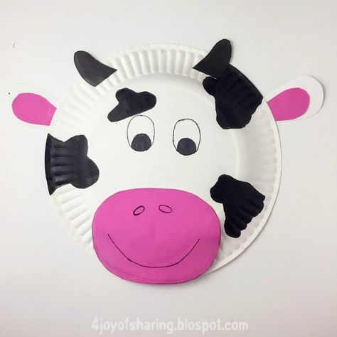 Easy Paper Plate Cow Craft for Kids #thejoyofsharing #paperplatecrafts #kidscrafts #craftsforkids #animals #crafts #preschool #kindergarten #teachersfollowteachers #papercrafts #animalcrafts #artsandcrafts via @thejoysharing Butterflies Crafts, Preschool Animals, Elementary Crafts, Prek Themes, Farm Classroom, Daycare Projects, Fair Crafts, Animal Crafts Preschool, Paper Plate Animals