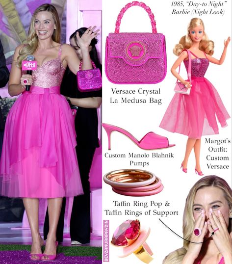 margot robbie, barbie Margot Robbie Barbie Outfits, Margot Robbie Style, Versace Bag, Fishing Birthday Party, Movies Outfit, Barbie Party, Movie Fashion, Judith Leiber, Barbie Friends