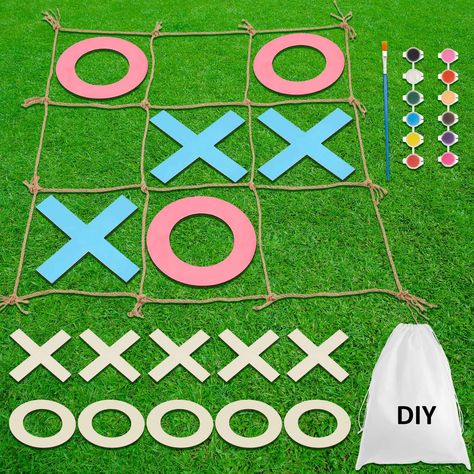 PRICES MAY VARY. Fun Game Set: the package includes not only a wooden tic tac toe game but 2 paint sets as well, enabling you to DIY your 5 ''X'' and 5 ''O'' chips; With an 11.81 x 15.75 inches/ 30 x 40 cm drawstring bag for storage, you can take the game with you every time to experience fun DIY 'X' 'O' Chips: our giant tic tac toe for lawn party games includes 2 painting sets to allow customization of your 'X' and 'O' chips; Don a creative hat and personalize your gaming experience with colors X O Game, Lawn Party Games, Giant Tic Tac Toe, Yard Games Wedding, Tic Tac Toe Diy, Party Favor Gifts, Picnic Games, 4th Of July Games, Games Wedding