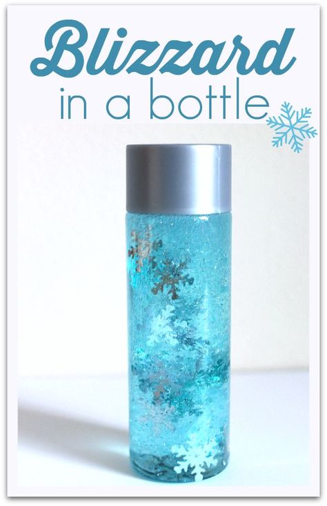 Winter sensory bottle lets children play with a blizzard in a bottle inside! Great preschool science from No Time For Flash Cards. Winter Sensory, Discovery Bottles, Sensory Bottle, Snowflake Craft, Winter Activities For Kids, Sensory Bottles, Winter Preschool, Winter Crafts For Kids, Children Play