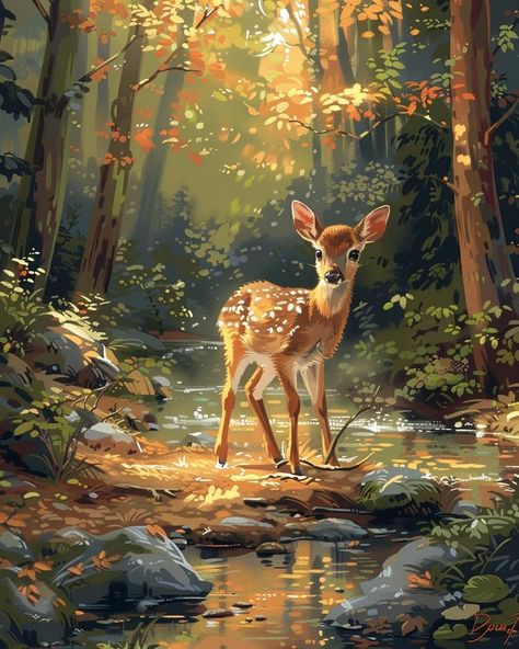 Amazon.com: shinefly Paint by Numbers Kit for Adults Beginner & Kids Easy Acrylic on Canvas 16x20 inch with Paints and Brushes, Deer Art Acrylic Painting Ideas, Elk Painting, Green Nature Wallpaper, Paints And Brushes, Number Painting, Deer Painting, Wooden Brush, Dreamy Artwork, Wall Murals Painted