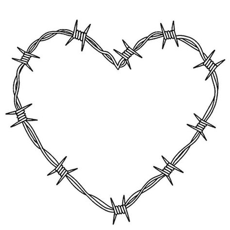 Barb Wire Heart Tattoo, Barbwire Heart Tattoo, Tattoo Main, Tattoo Png, Barbed Wire Tattoos, Herz Tattoo, Inkbox Tattoo, Hand Drawings, Tattoo Signs