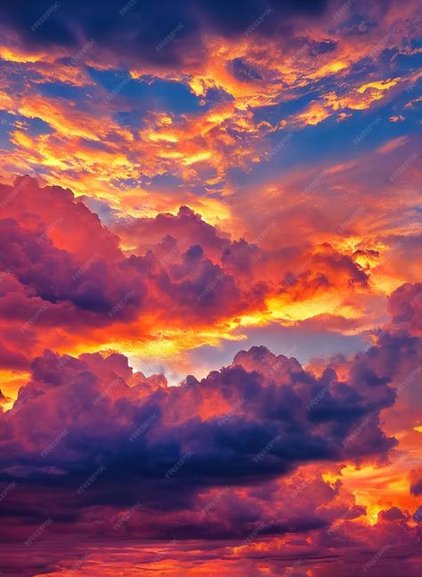 Premium Photo | Beautiful orange sky and clouds at sunset Painted Sunset Clouds, Sunset Clouds Photography, Sunrise Colour Palette, Colorful Clouds Painting, Sunrise Color Scheme, Cloud Palette, Orange Sky Painting, Sunset Clouds Painting, Cloud Spotting