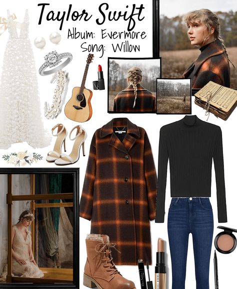 Taylor swift - Evermore Album - Willow outfit ideas | Taylor Swift Willow Outfit, Evermore Outfit Inspo Taylor Swift, Taylor Swift Outfit Evermore, Taylor Swift Winter Outfits, Taylor Swift Evermore Outfit Ideas, Taylor Swift Concert Outfit Evermore, Evermore Inspired Outfits, Taylor Swift Evermore Outfits, Evermore Outfit Ideas